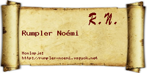 Rumpler Noémi névjegykártya